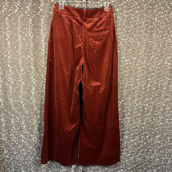 Banana Republic Red Pleated Slash Pocket Wide-Leg Pants Petite Size 4 - Picture 6 of 12